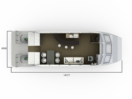 14.5m Aluminum Commercial Passenger Ship With Outboard Engine