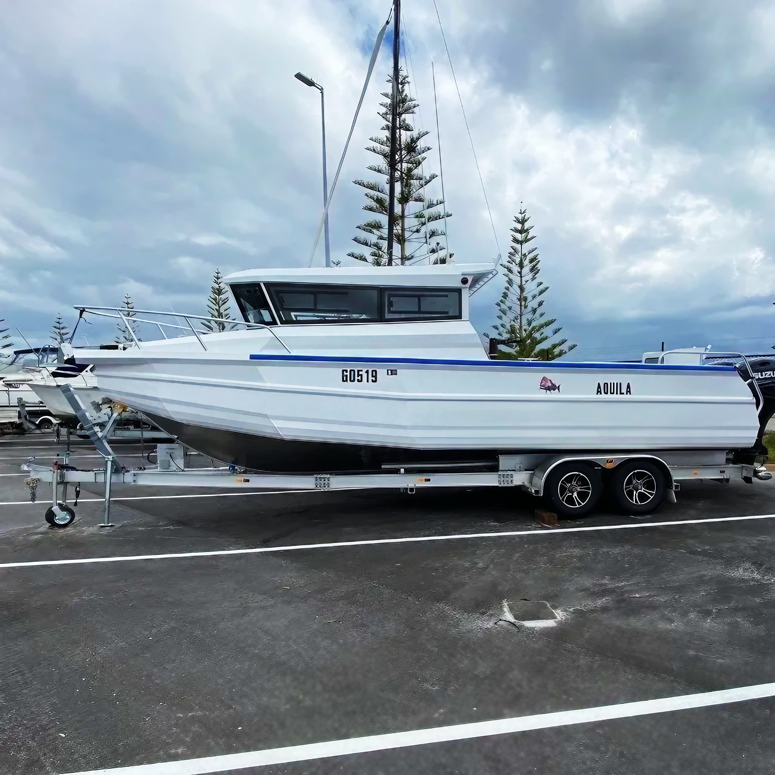 9m Easycraft Aluminium Plate Cabin Fishing Boat