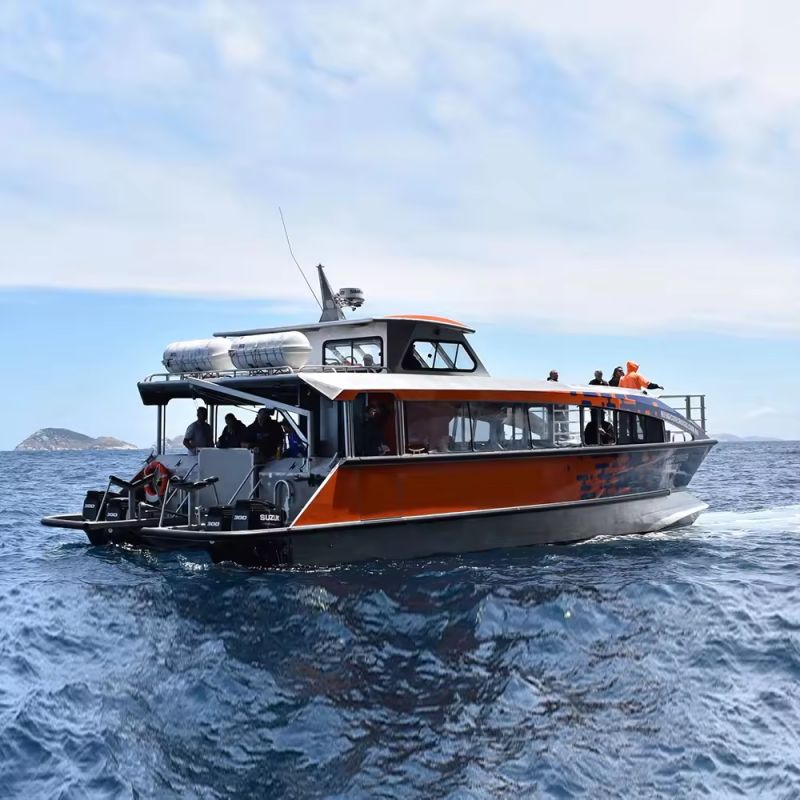 15 m aluminijaste jahte luksuzni ribiški katamaran potniška jahta čoln z motorjem