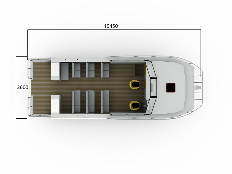 10.5m Welded Aluminum Catamaran Passenger Boat For Sale